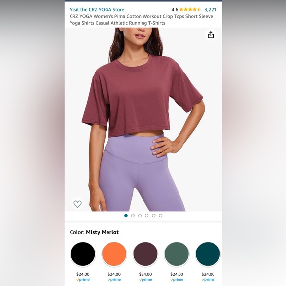 CRZ Yoga Cropped Workout Tee ✨$5 if bundled! - Picture 1 of 4